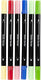 Creativ company dubbelzijdige gekleurde textielstiften - 6st.