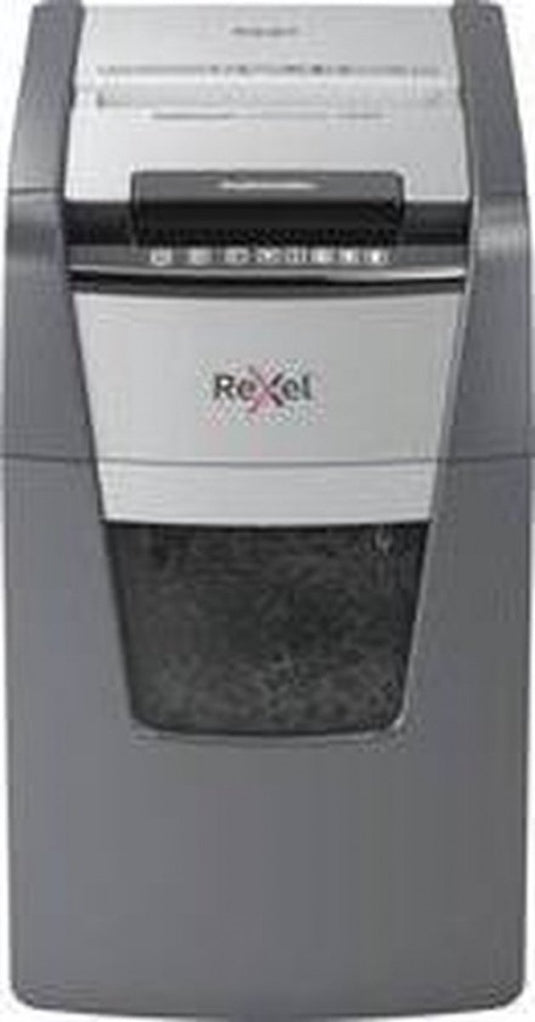 Rexel optimum autofeed+ 150m fluisterstille papierversnipperaar - p5 microsnippers - automatische invoer tot 150 vel - 44l - zwart