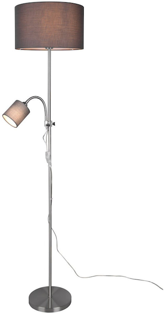 Rl live your light reality owen vloerlamp - nikkel mat - excl. e14 e27 - flexibele leeslamp - apart schakelbaar
