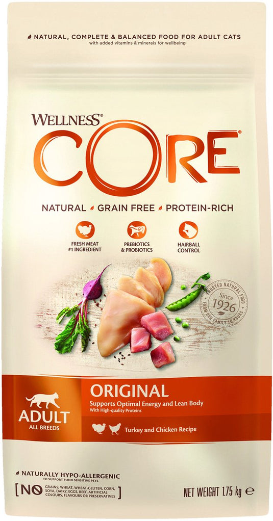 Wellness core grain free cat original kalkoen kip - kattenvoer - 1.75 kg