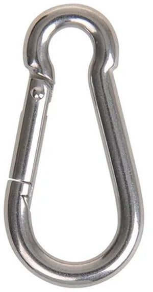 Proplus karabijnhaak 60 x 6 mm – voor touwen, lijnen en maritieme toepassingen – a4 rvs aisi 316, 670 dan – zilver