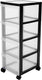 Iris design chest ladesysteem - 4 diepe lades - kunststof - zwart transparant