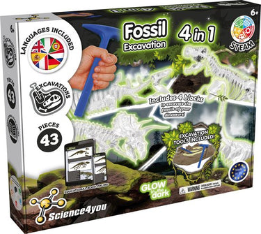 Oku science4you - fossielen opgraven 4in1 set