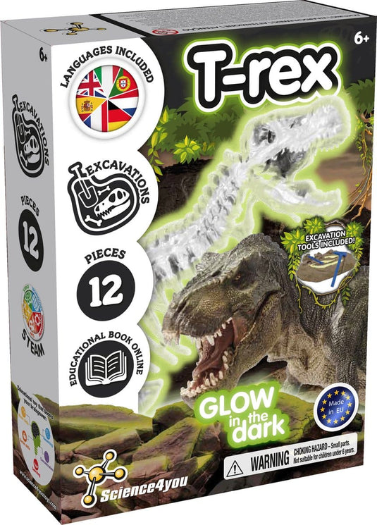 Science 4 you experimenteer doos t-rex glow in the dark set