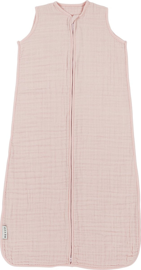 Meyco baby uni baby zomerslaapzak - pre-washed hydrofiel - soft pink - 60cm - 0.5 tog
