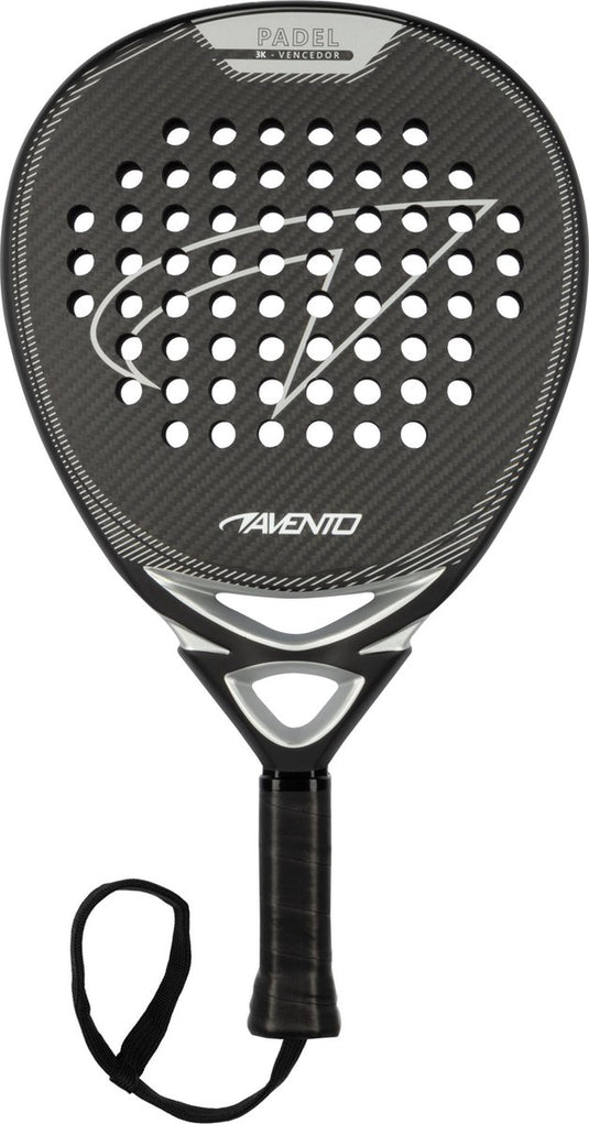 Avento padelracket - vencedor - 3k carbon - teardrop - zwart zilver