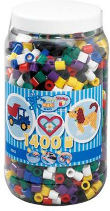 Hama maxi strijkkralen in pot - mix standaard (00), 1400st.