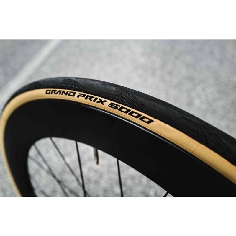 Load image into Gallery viewer, Continental GP5000 Racefietsband 700x25C Zwart Creme
