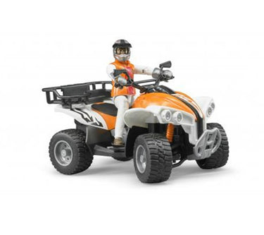 Bruder quad met bestuurder oranje wit schaal: 1:16