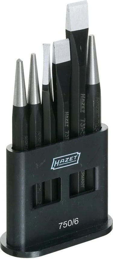 Hazet schlagwerkzeugsatz 750 6 chisels and cores set 6pc 750 6
