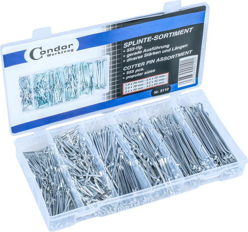 Condor assortiment splitpennen 9110 assortment splints 555-tlg.