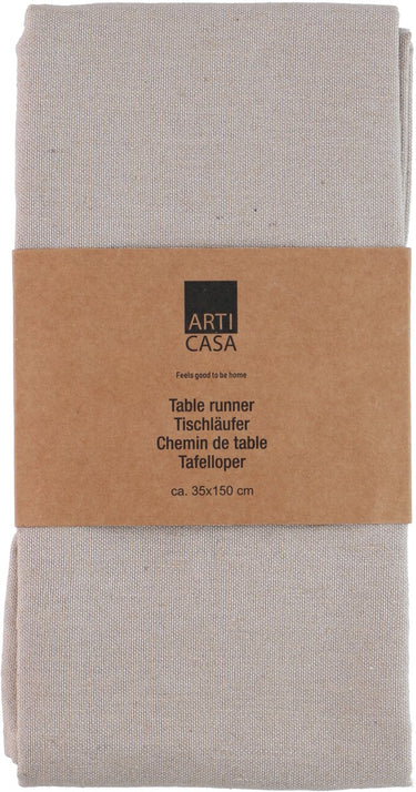 Arti casa tafelloper 35x150 cm - tafelloper beige effen - tafelloper voor eettafel - langwerpige tafel decoratie - beige