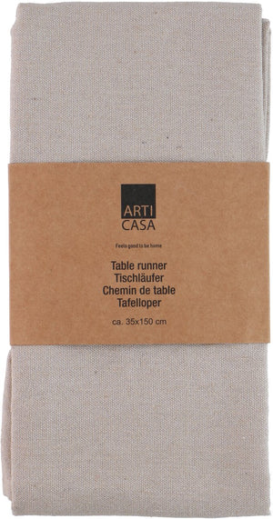 Arti casa tafelloper 35x150 cm - tafelloper beige effen - tafelloper voor eettafel - langwerpige tafel decoratie - beige