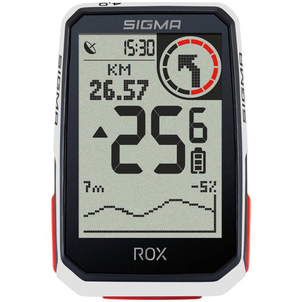 Sigma rox 4.0 gps black/white hr handlebar mount + ant + /ble chest strap