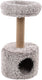Flamingo krabpaal – odie taupe – 40x40x70 cm – compacte krabpaal met gewatteerd ligplateau schuilhuisje – kattenmeubel met jute krabtouw langpolige pluche – zachte kattenboom voor alle kattenrassen