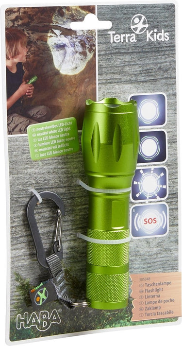 Haba zaklamp terra kids led 13 cm junior aluminium groen