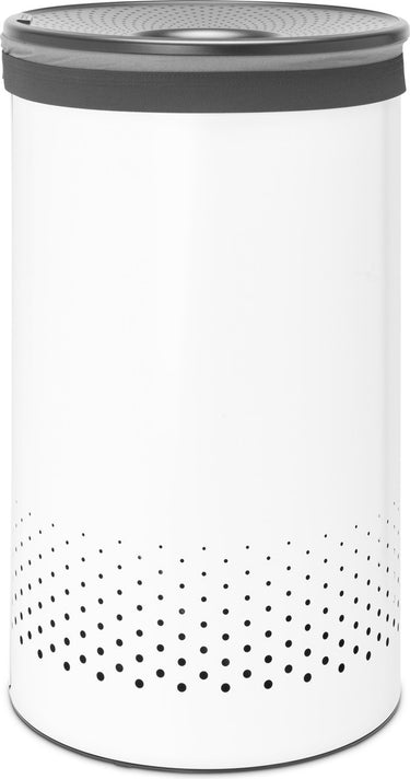 Brabantia wasmand - met deksel - 60 l - white dark grey
