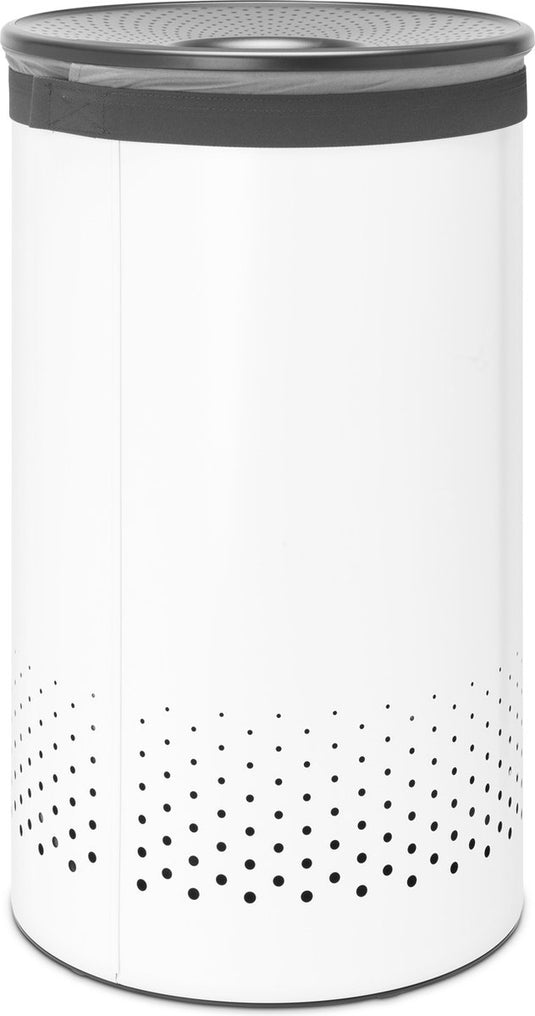 Brabantia wasmand - met deksel - 60 l - white dark grey