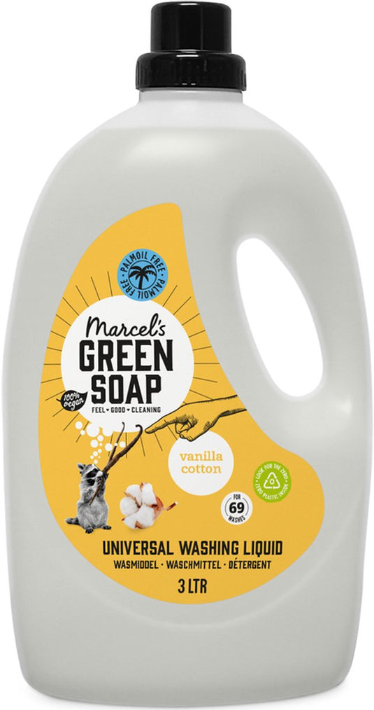 Marcel's green soap universeel wasmiddel - grootverpakking - vanille katoen - 3l - 69 wasbeurten