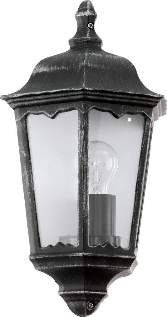 Eglo navedo - buitenverlichting - wandlamp - 1 lichts - zwart, zilver-patina