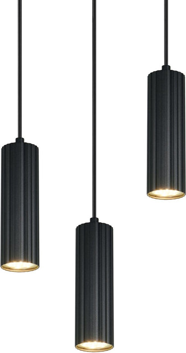Trio soka - hanglamp - zwart mat - excl. 3x gu10 5 w - plafondbevestiging - in hoogte verstelbaar