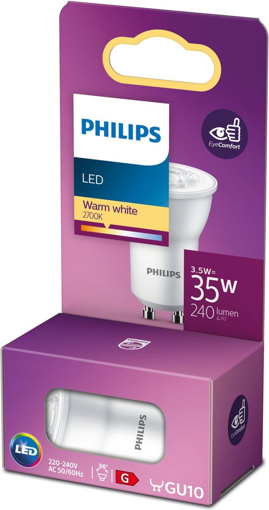 Philips led spot mr11 - 35 w - gu10 - warmwit licht