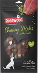 Rosewood chewy sticks eend small – stevige kauwsticks voor honden – runderhuid met eend – ondersteunt het gebit – 6x 100 g