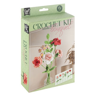 Load image into Gallery viewer, Creative craft group haakset bloemen boeket roze 21x16x5cm | 2 stuks
