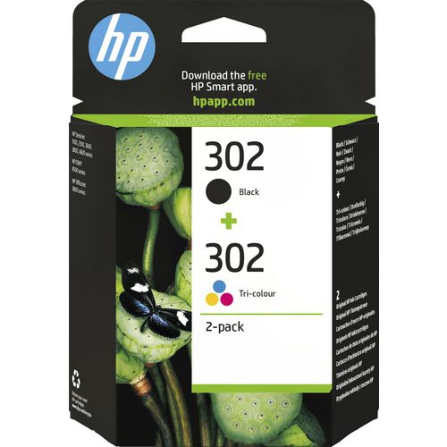 Hp inktcartridge 302 zwart + 3 kleuren 2 stuks