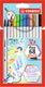 Stabilo pen 68 - premium brush viltstift - met flexibele penseelpunt - etui met 12 verschillende kleuren