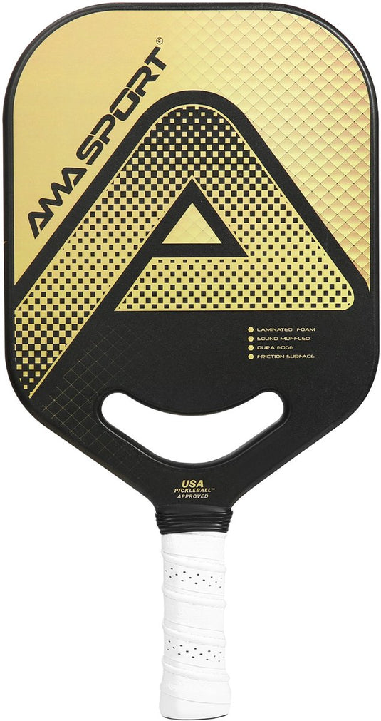 Ama sport pickleball paddle pp002-c1g goud zwart – graphite surface – 20 mm kern – aero-duraedge air dynamic throat –