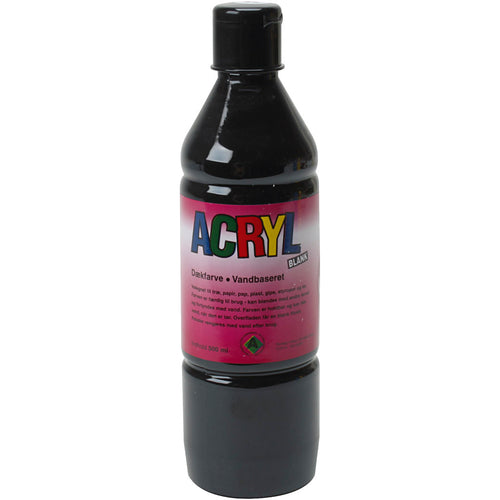Acryl verf, zwart, 500 ml 1 fles