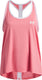 Under armour tech knockout tank-pnk meisjes sportshirt - bittersweet roze - wit