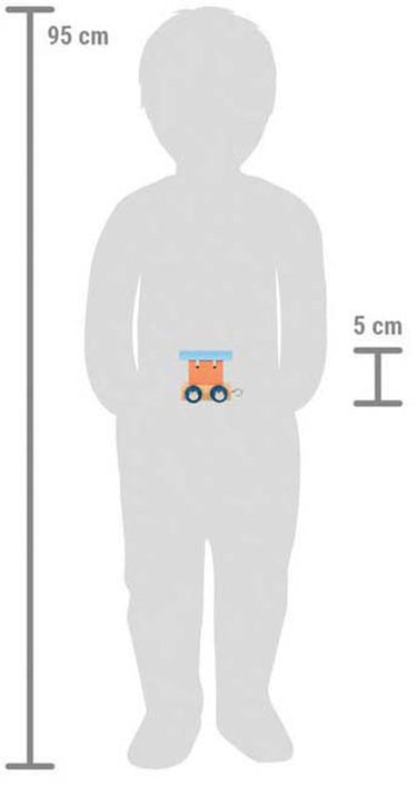 Small foot - houten lettertrein polar - wagon zalmroze blauw