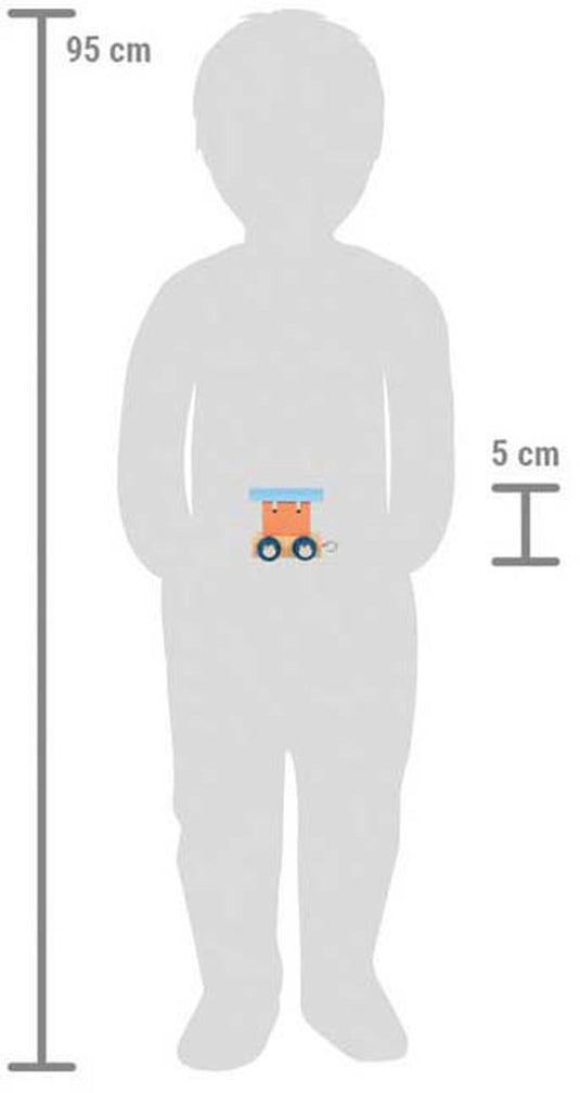 Small foot - houten lettertrein polar - wagon zalmroze blauw