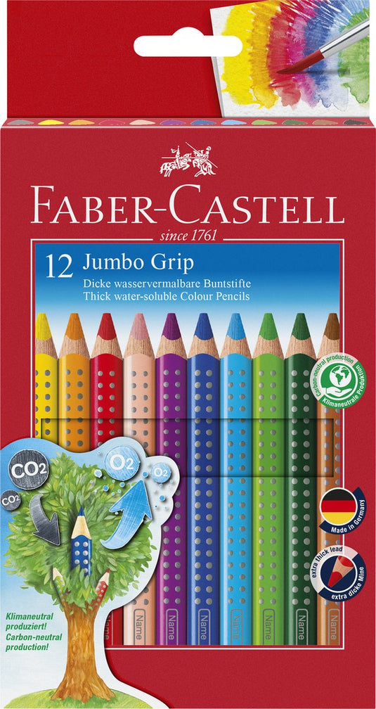 Faber-castell kleurpotloden - jumbo grip - 12 stuks - fc-110912