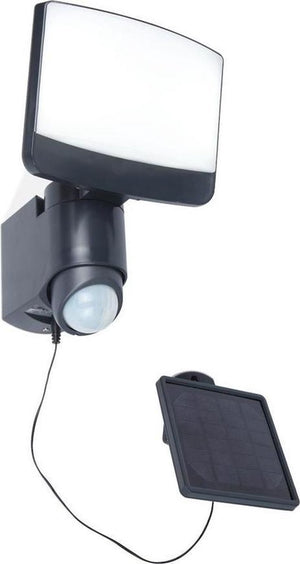 Lutec sunshine - led wandlamp met sensor en zonnepaneel - donkergrijs