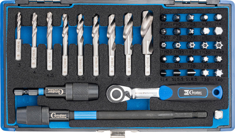 Load image into Gallery viewer, Condor speciaalboren set 39600 spiral drill bits hss-g 38tlg.

