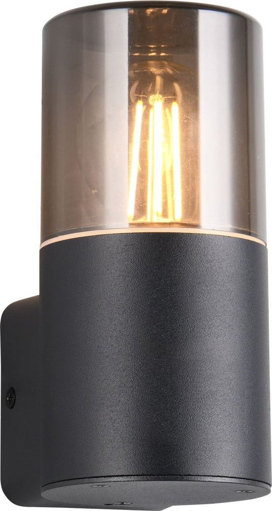 Trio hoosic - wandlamp - zwart mat - excl. 1x e27 4w - buitenverlichting - ip44