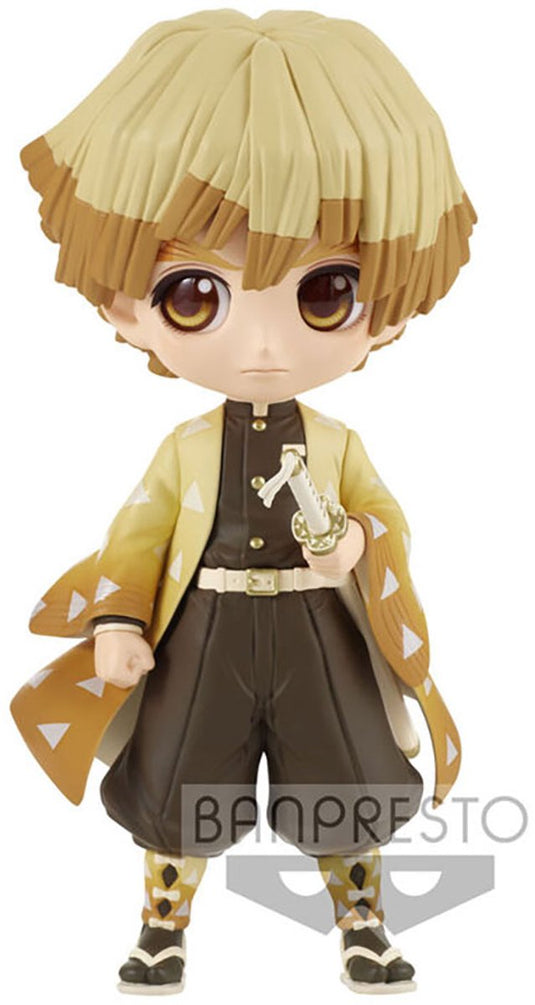 Banpresto demon slayer zenitsu agatsuma demon q posket-figuur 14 cm geel
