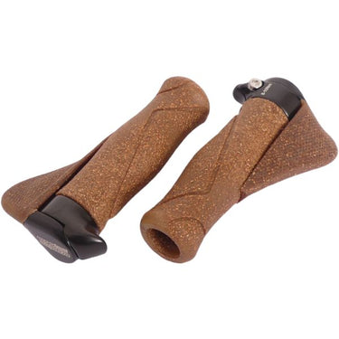 Fietsgreep met ergonomisch handvat 130mm, Dura kurk en aluminium, zwart bruin, 34mm dikte, 235g