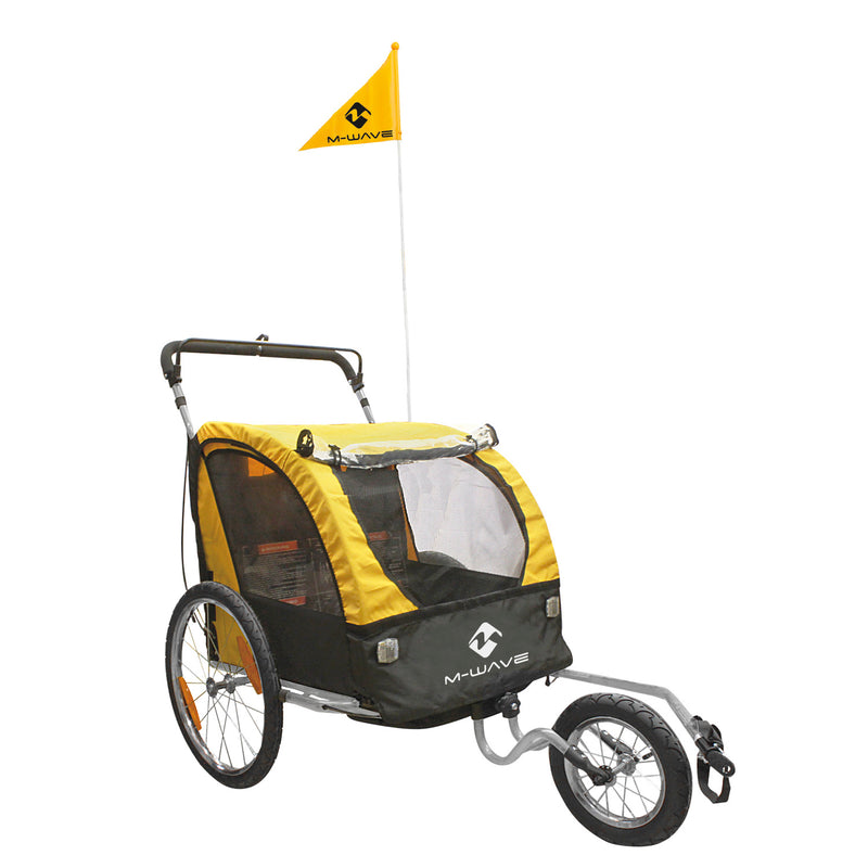 Load image into Gallery viewer, Kinderwagen met loopwiel - inklapbaar, 20 inch wielen, handrem, 2 kinderen, max 50 kg
