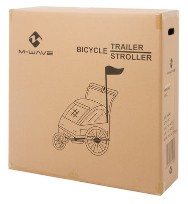 Kinderwagen met loopwiel - inklapbaar, 20 inch wielen, handrem, 2 kinderen, max 50 kg