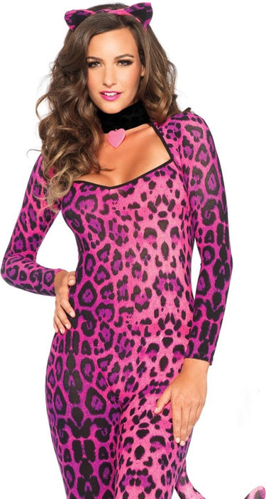 Leg avenue pretty pink cougar catsuit