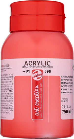 Talens art creation acrylverf pot 750 ml naftolrood middel 396