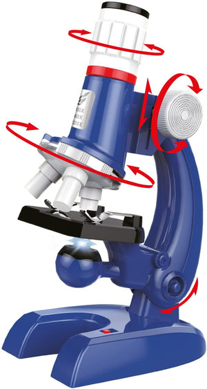 Science -microscoop 1200× op batterijen