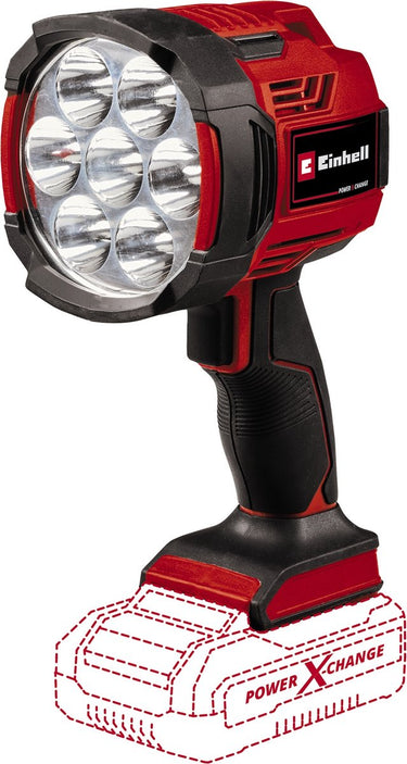 Einhell accu lamp te-cl 18 2500 liac-solo - power x-change - 18 v li-ion - 2500 lm - 6500 k - 7 led's - 2 helderheidsniveaus - hybride functie - excl. accu en lader