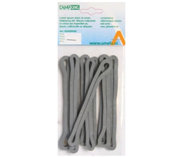 Campking rubber ringen grijs 13x0,5x0,5cm 8st