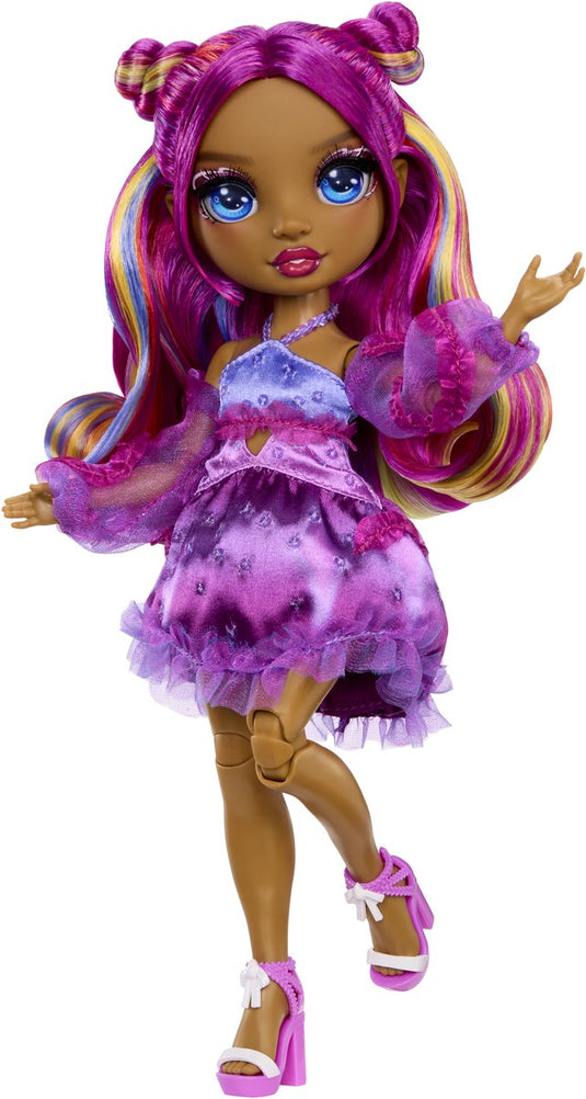 Rainbow high be dazzling-modepoppen - noémie violette (paars) met bedazzle-tool en glinsterende strass-steentjes