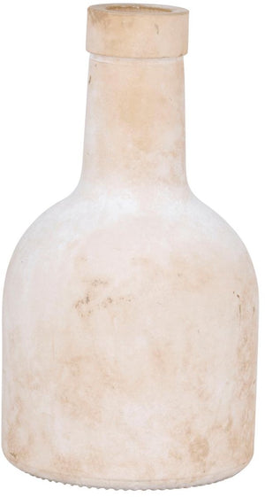 Arti casa decoratieve vaas - beige vaas voor interieur decoratie - moderne vaas voor bloemen en accessoires - ø8 x 16 cm - beige en wit